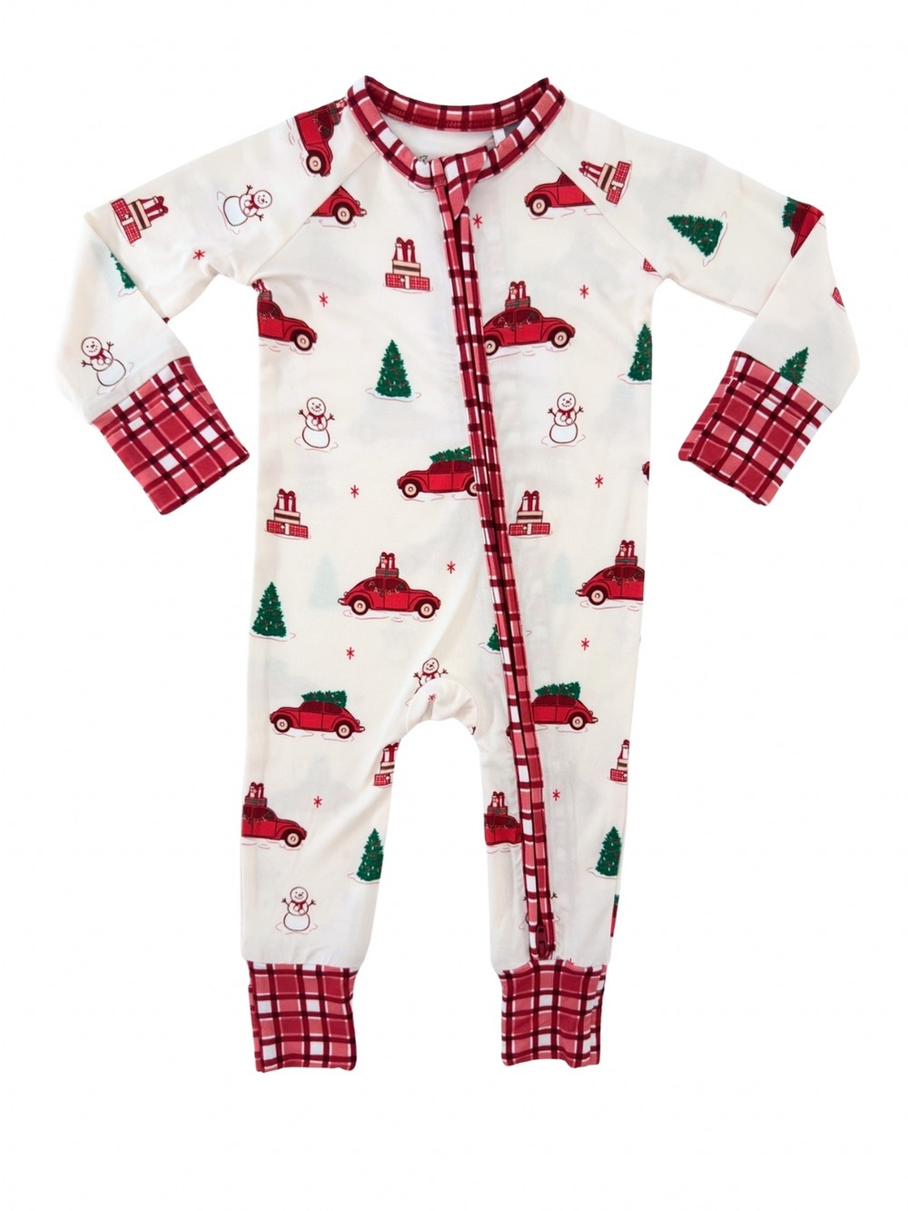 Red In My Jammers - Holly Jolly Cruisers Zipper Romper